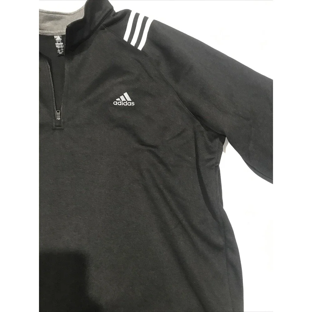 Adidas Golf Men's 1/4 Zip Pullover Fleece Mock Neck Jacket Black Sweatshirt XL